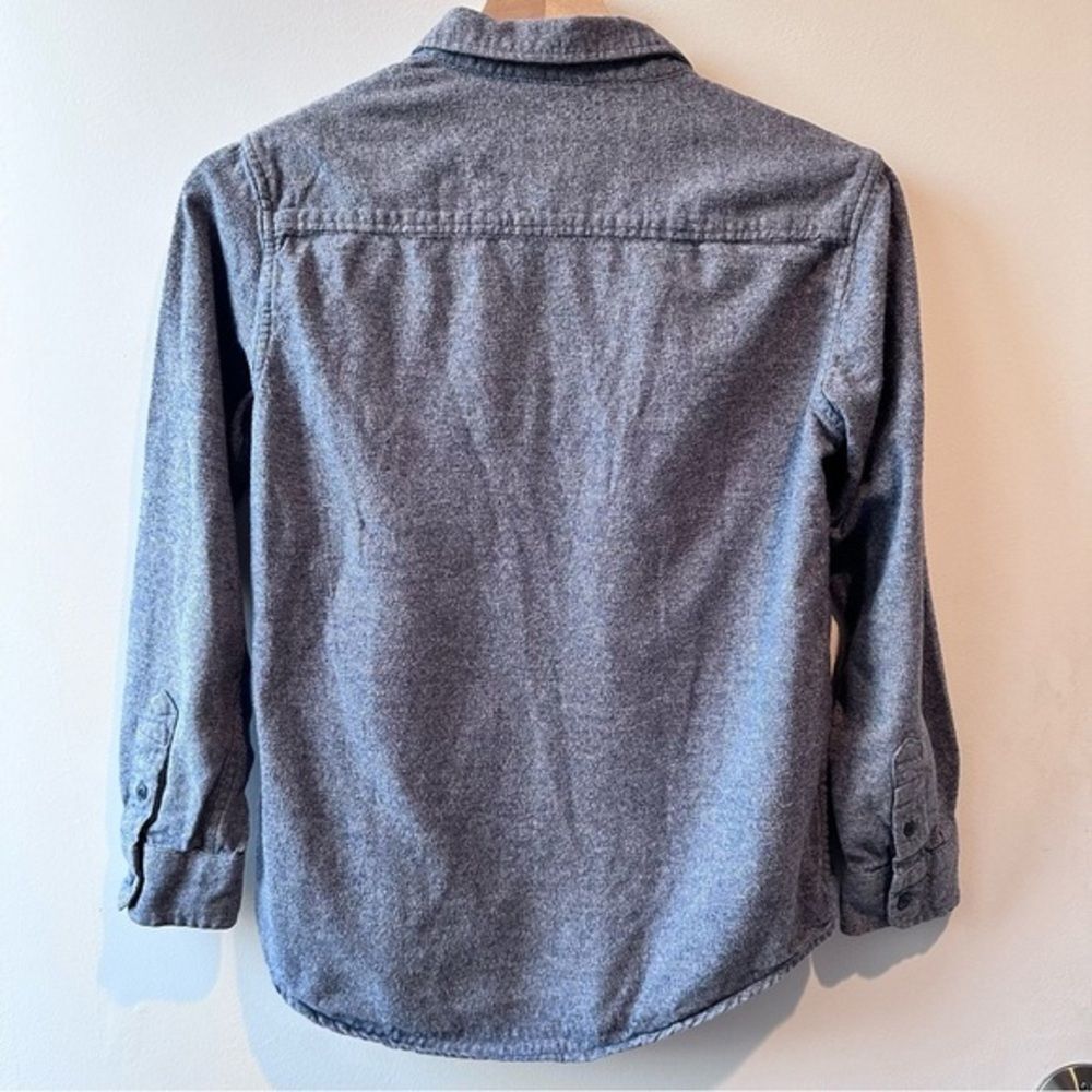 Old Navy Blue Brushed Twill Button Down Shirt Boys Large 10-12 Cotton Preppy - Picture 3 of 4